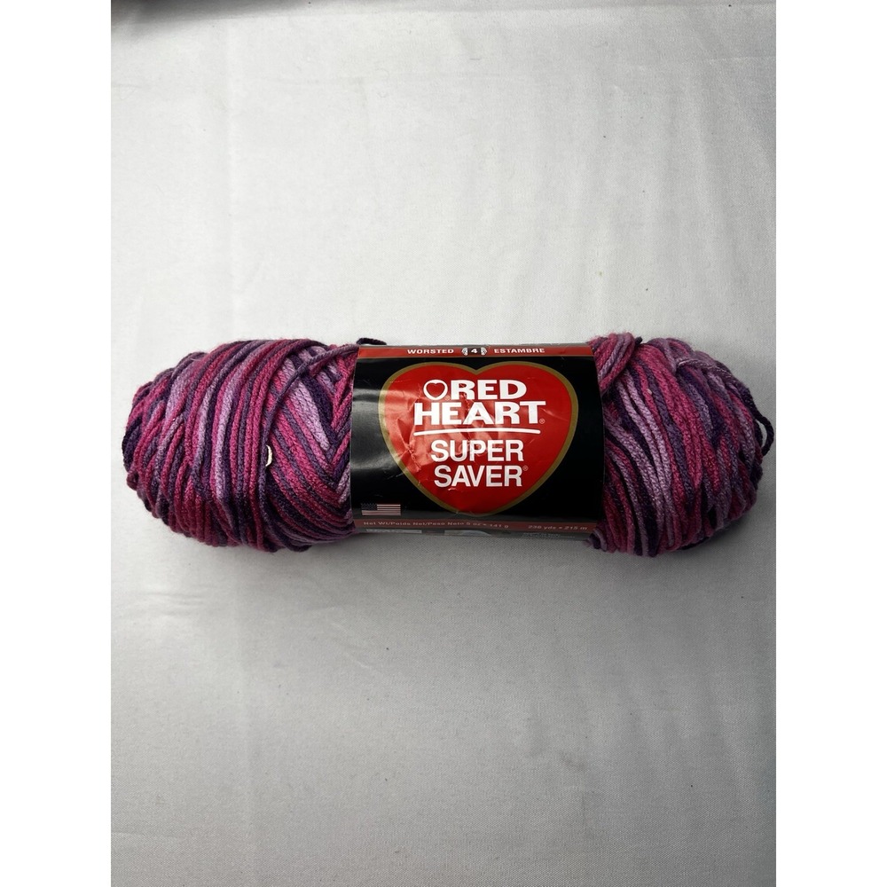 Red Heart Super Saver Yarn Plum Pudding 0940 5 oz 236 Yds Discontinued